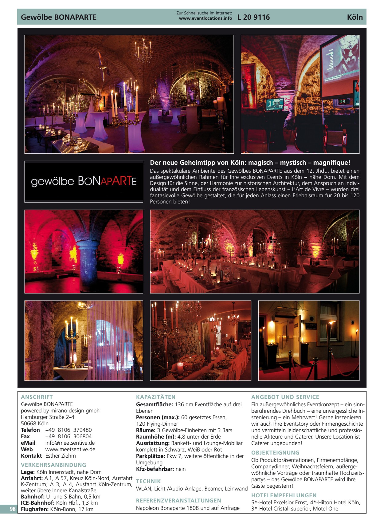 Gew&ouml;lbe BONAPARTE K&ouml;ln