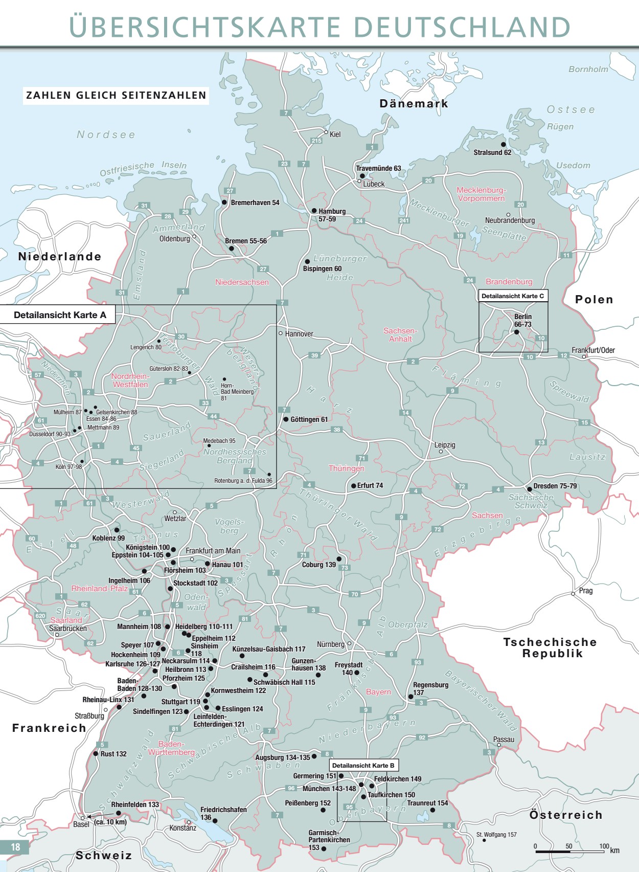SEITENZAHLEN &Uuml;BERSICHTSKARTE DEUTSCHLAND