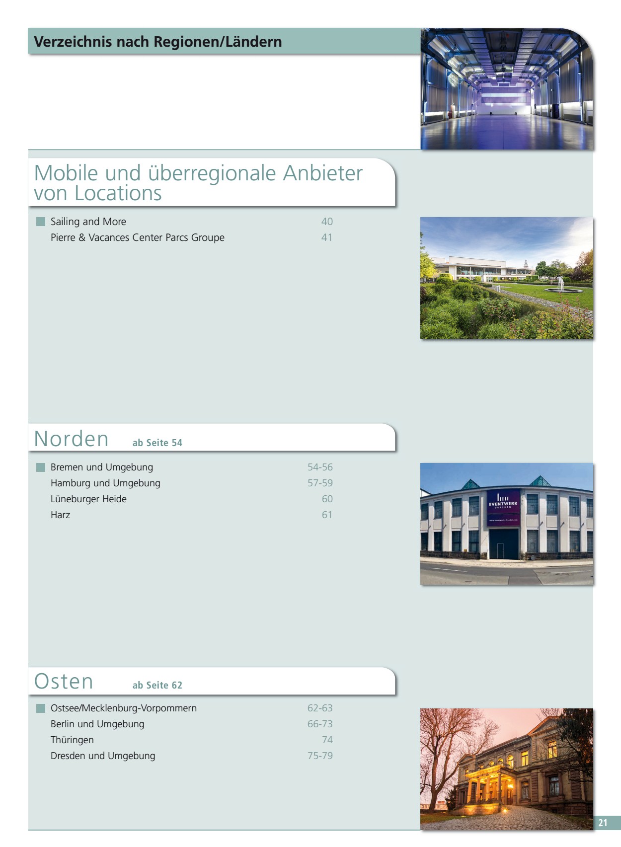 Verzeichnis RegionenL&auml;ndern Norden