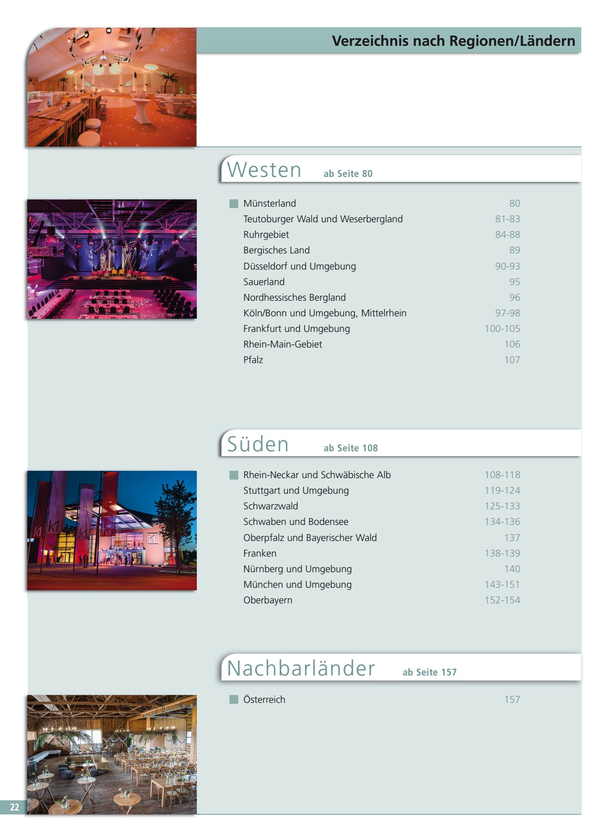 Verzeichnis RegionenL&auml;ndern Westen