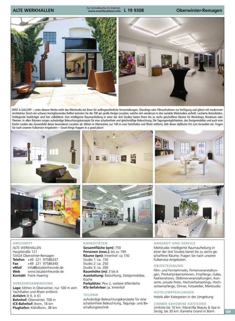 ALTE WERKHALLEN Oberwinter-Remagen