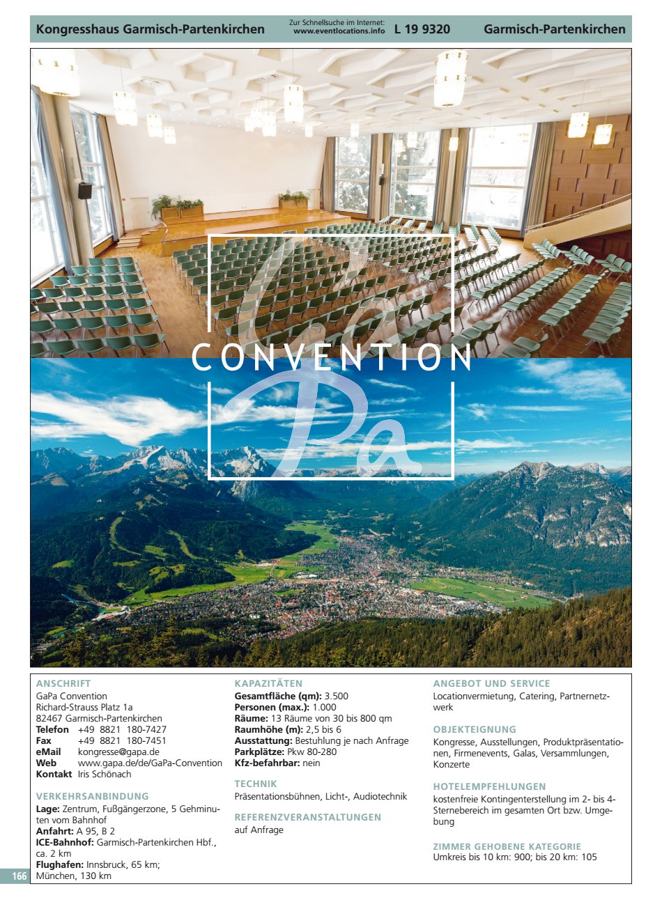 Kongresshaus Garmisch-Partenkirchen ANSCHRIFT