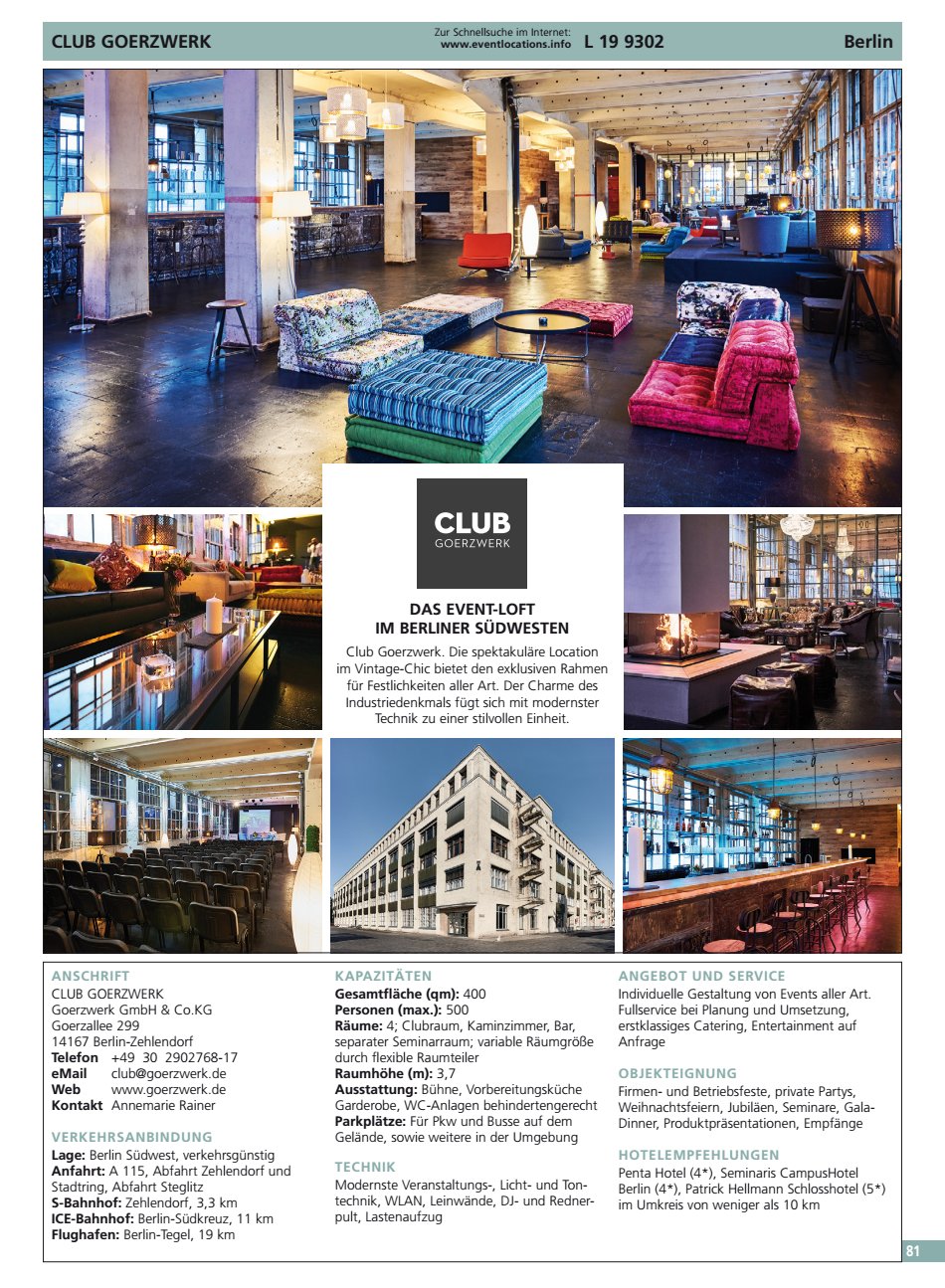 CLUB GOERZWERK Berlin